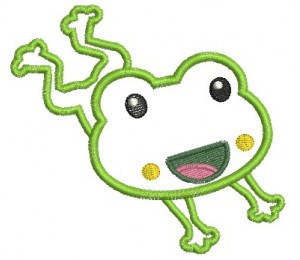 Stickmuster - springender Frosch Appli